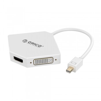 Orico DMP-HDV3S Mini Display Port to HDMI(4K)+DVI+VGA Adapter (DMP-HDV3S) - White