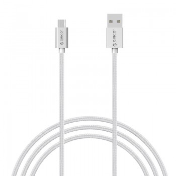 Orico EDC-10 1M Strong Nylon Braided Micro USB Fast Charging Data Cable - Silver