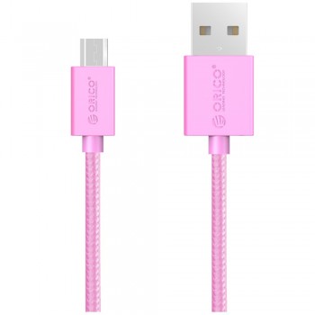 Orico MDC-10 1M Strong Nylon Braided Micro USB Fast Charging Data Cable - Pink (Item no: D15-81)