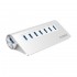 Orico M3H7 Aluminium USB 3.0 7 Port Hub with 12V2.5A Power Adapter - Silver