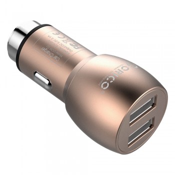 Orico 15.5W 2 Port USB Car Charger with Safety Hammer - Gold