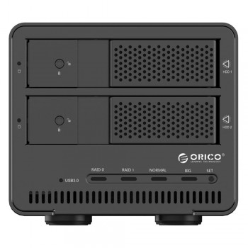 Orico 9528RU3 2 Bay 3.5" USB3.0 SATA HDD External Enclosure with RAID - Black