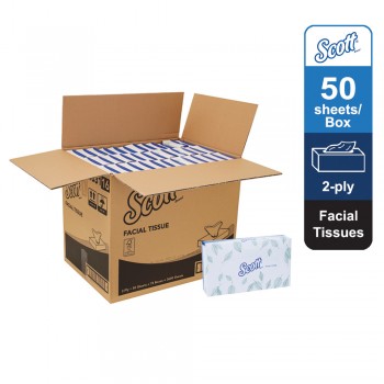 ScottÂ® Facial Tissue 10631 - White, 2 ply, 1 x 50sheets (50 sheets) [72 boxes /carton ]