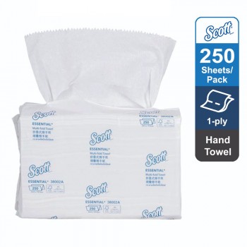 ScottÂ® Hand Towel - Multifold, 38002 - white, 1 ply, 1 pack x 250sheets (250 sheets)