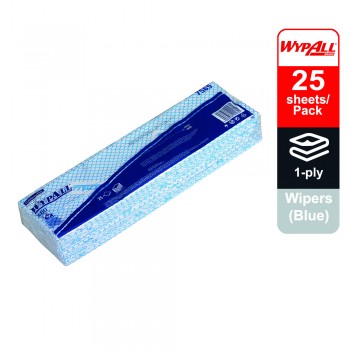 WypAllÂ® X80 Cleaning Cloths 7565 - 1pack x 25 interfolded cloths - 1ply (Blue)