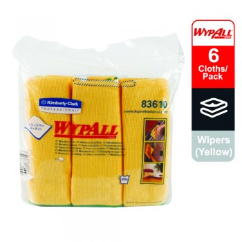 WypAllÂ® Microfibre Cloths 83610 - 1 carry pack x 6 cloths - Yellow