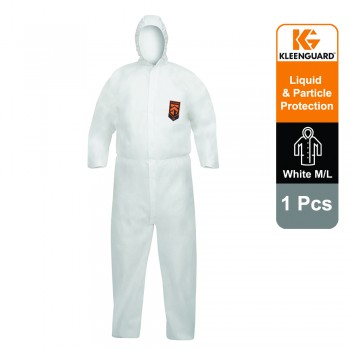 KleenGuardâ„¢ A40 Liquid & Particle Protection Hooded Coveralls 97910 - White, M, 1x1 (1 total)