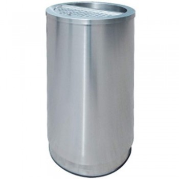 Stainlesss Steel Round Waste Bin c/w 1/2 Ashtray and 1/2 Open Top-RAB-146/H (Item No.G01-272)
