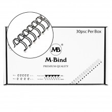 M-Bind Double Wire Bind 2:1 A4 - 1-1/4"(32mm) X 23 Loops, 30pcs/box, Black