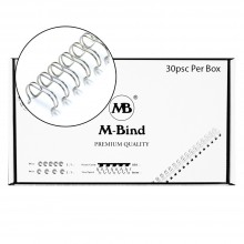 M-Bind Double Wire Bind 2:1 A4 - 1-1/8"(28.5mm) X 23 Loops,30pcs/box, Silver