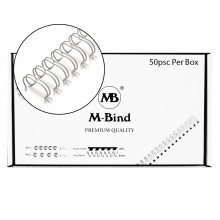 M-Bind Double Wire Bind 2:1 A4 - 5/8"(16mm) X 23 Loops, 50pcs/box, White