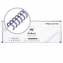 M-Bind Double Wire Bind 2:1 A4 - 5/16"(8mm) X 23 Loops, 100pcs/box, Blue