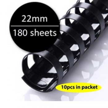Black Plastic Binding Comb 22mm, 180sheets (10pcs/pkt)