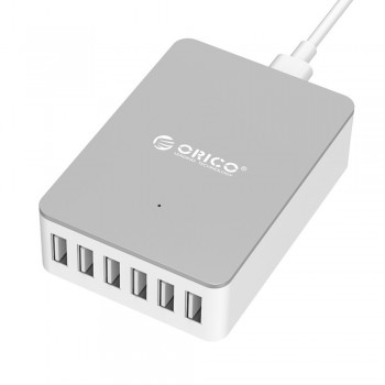 Orico DHE-6U 50W 6 Port Smart Desktop USB Charger - White
