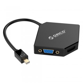 Orico DMP-HDV3S Mini Display Port To HDMI(4K)+DVI+VGA Adapter - Black