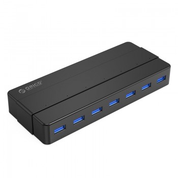Orico H7928-U3 7 Port USB3.0 Desktop HUB With Power Adapter - Black