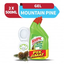 Harpic Mountain Pine Toilet Cleaning Gel 500ml x2 (Value Pack)