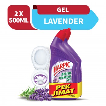 Harpic Lavender Toilet Cleaning Gel 500ml x2 (Value Pack)