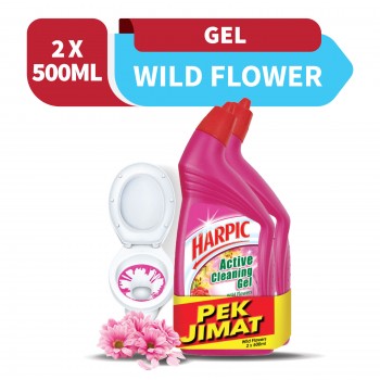 Harpic Wild Flowers Toilet Cleaning Gel 500ml x2 (Value Pack)