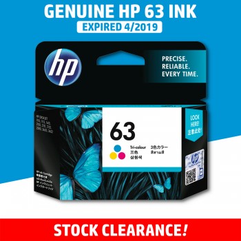 [CLEARANCE] Original HP 63 Color Ink Cartridge - Genuine HP Ink F6U61AA F6U61A F6U61 Colour Ink (300 Pages)