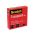 3M ScotchÂ® Transparent Tape 600, 1/2" x 36 yds, 1" Core