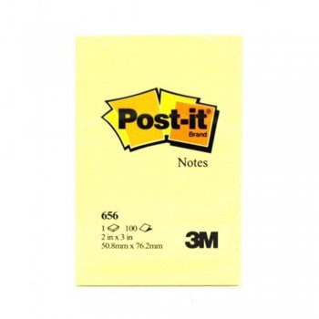 3M Post-itÂ® Notes 656 - 2in x 3in, 100 sheets - Canary Yellow