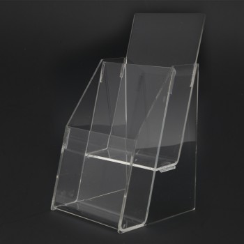 Acrylic 1/3 A4 Brochure Holder Stand 2 Layer - 99mm (W) x 210mm (H)
