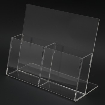 Acrylic 1/3 A4 Brochure Holder Stand 1 Layer - 99mm (W) x 210mm (H)