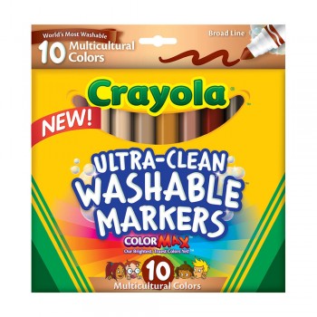 Crayola 10ct Broad Line Multicultural Washable Markers - 587857