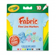 Crayola 10ct Fine Line Fabric Markers - 588626