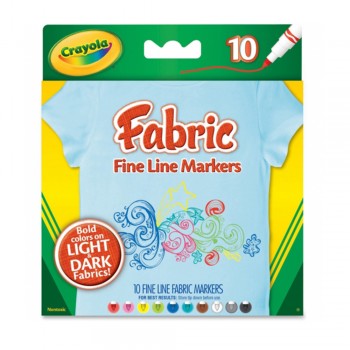 Crayola 10ct Fine Line Fabric Markers - 588626