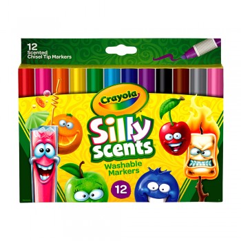 Crayola 12ct Silly Scents Chisel Tip Washable Markers - 588199