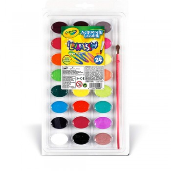 Crayola 24ct Wash Water Color With Paint Brush - 530524