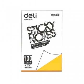 DELI W39826 Sticky Note 76x50mm - 100s Y (R03-16YE) A9R2B2