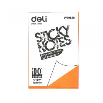DELI W39826 Sticky Note 76x50mm - 100s O (R03-16OR) A9R2B2