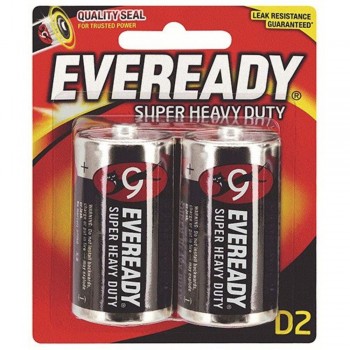 EVEREADY Super Heavy Duty D Carbon Zinc Batteries - D Size - 2pcs (Item No: B06-17) A1R2B230