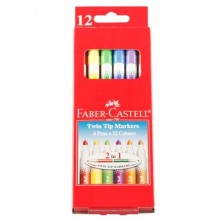 Faber Castell Twin Tip Markers - 12 Colours (Item No B05-11 ) A1R2B139
