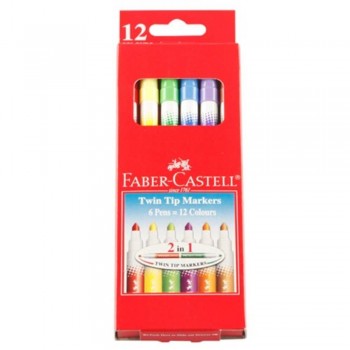 Faber Castell Twin Tip Markers - 12 Colours (Item No B05-11 ) A1R2B139