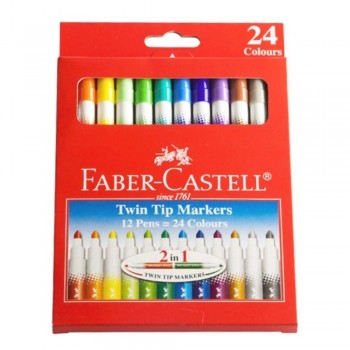 Faber Castell Twin Tip Markers - 24 Colours (Item No: B05-12) A1R2B140
