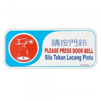 KENO Plastic Notice Sign - PLEASE PRESS DOOR BELL