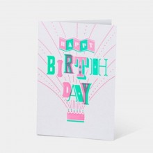 Letterpress Card - Happy Birthday Firecraker