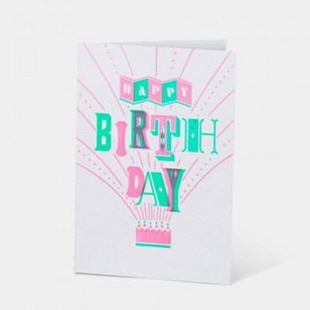 Letterpress Card - Happy Birthday Firecraker