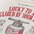 Letterpress Card - Love - Lucky To Be Glued By Your Side
