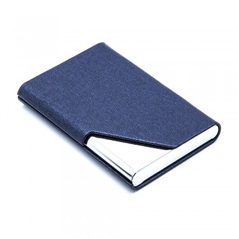 Leather Type Name Card Holder - Blue
