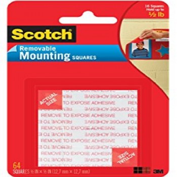 3M 108 Scotch Removable Mounting Square 1"x 1"