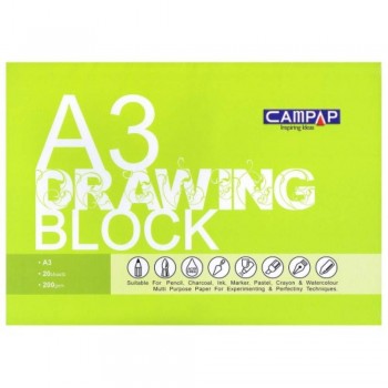 Drawing Block A3 size 200gsm - Green Cover CA-3606-G (Item No: B05-76) A1R2B204