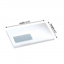 White Envelope - Window - 4.5" x 9.75" - 500 PCS Peel and Seal (Item No: C03-15) A5R1B10