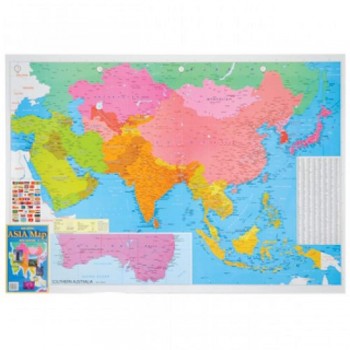 Map Of Asia A175 - (Laminated) H28" x W40" 