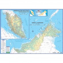 Map Of Malaysia M206M â€“ East & West (Magnetic) H42" x W58"