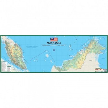 Map Of Physical Malaysia M202 - (Laminated) H21" x W58"